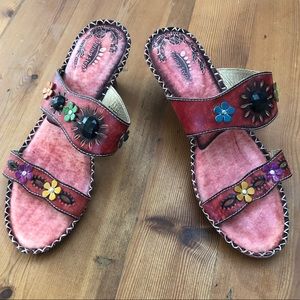 Spring Step VIA Floral Slide Mule Sandals Sz 41/11